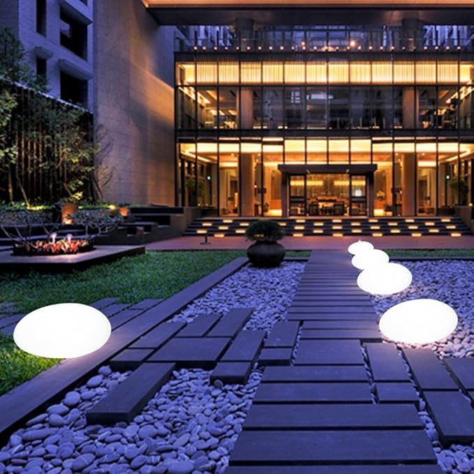 StoneGlow LED Gartenleuchte Pflasterstein-Optik Solar Grau