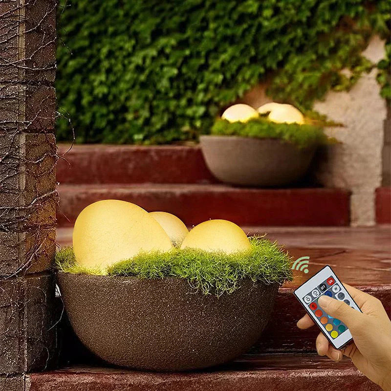 StoneGlow LED Gartenleuchte Pflasterstein-Optik Solar Grau