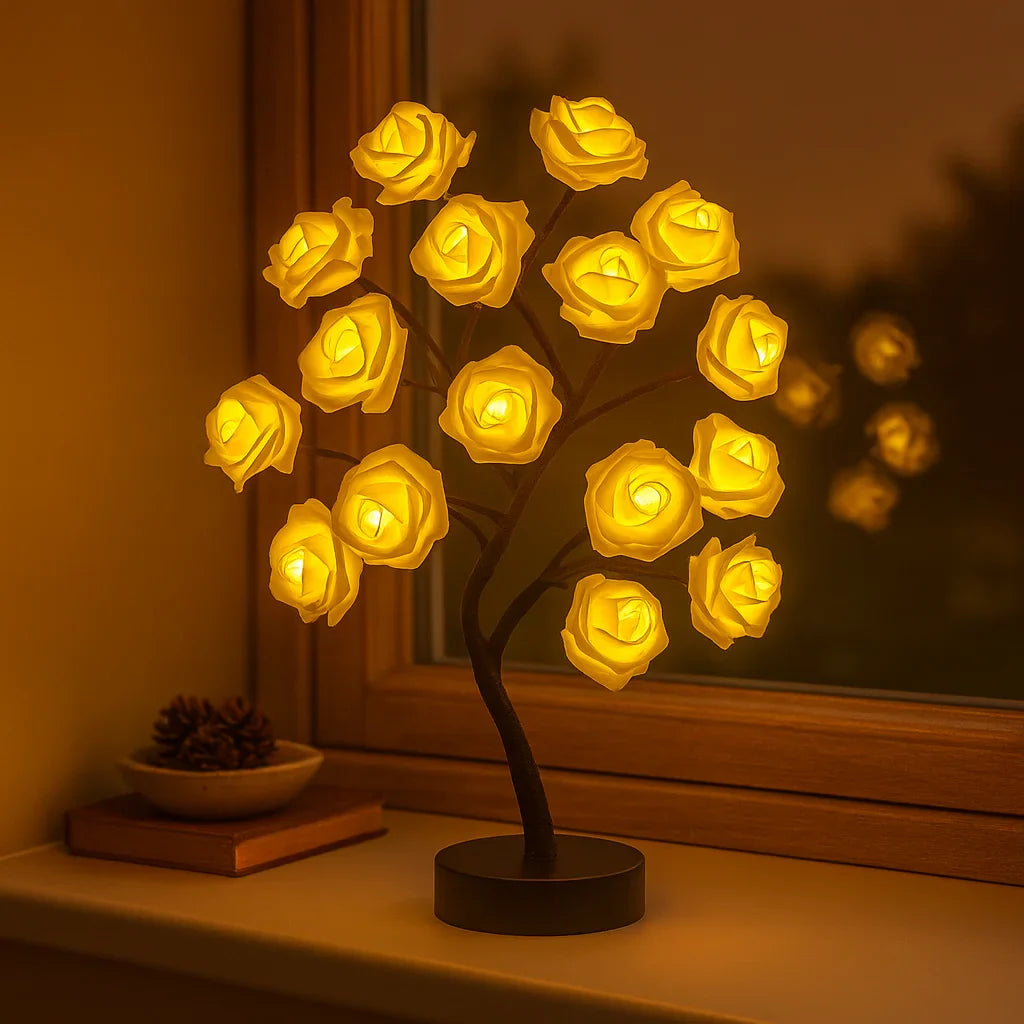 Rosea LED-Blumenbaum mit Charmfaktor in Rosa für Innenräume