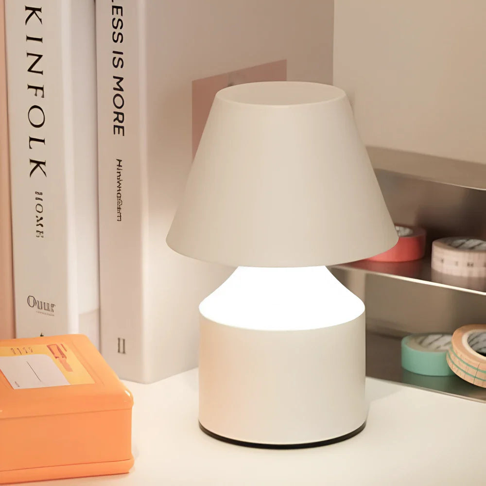 LumoKreis Tischlampe Modern dimmbar LED Holz für Wohnzimmer