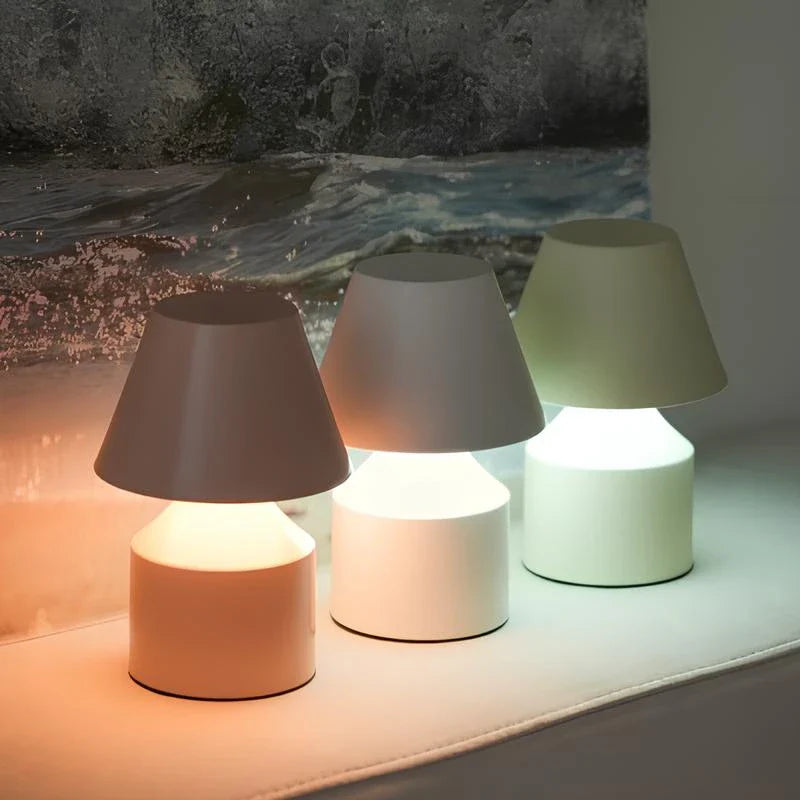 LumoKreis Tischlampe Modern dimmbar LED Holz für Wohnzimmer