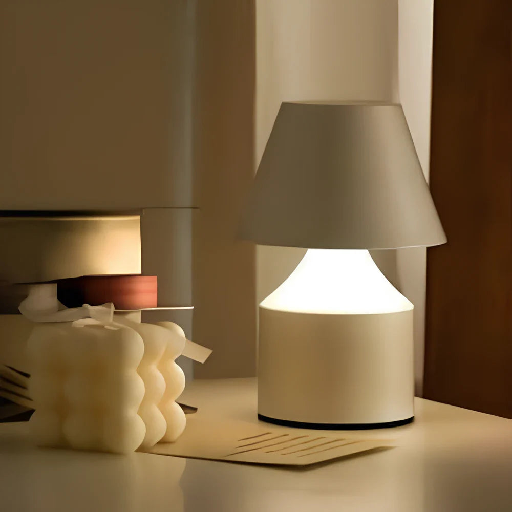 LumoKreis Tischlampe Modern dimmbar LED Holz für Wohnzimmer