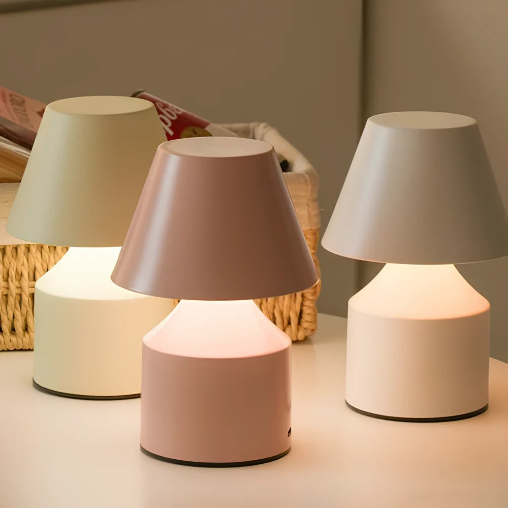 LumoKreis Tischlampe Modern dimmbar LED Holz für Wohnzimmer
