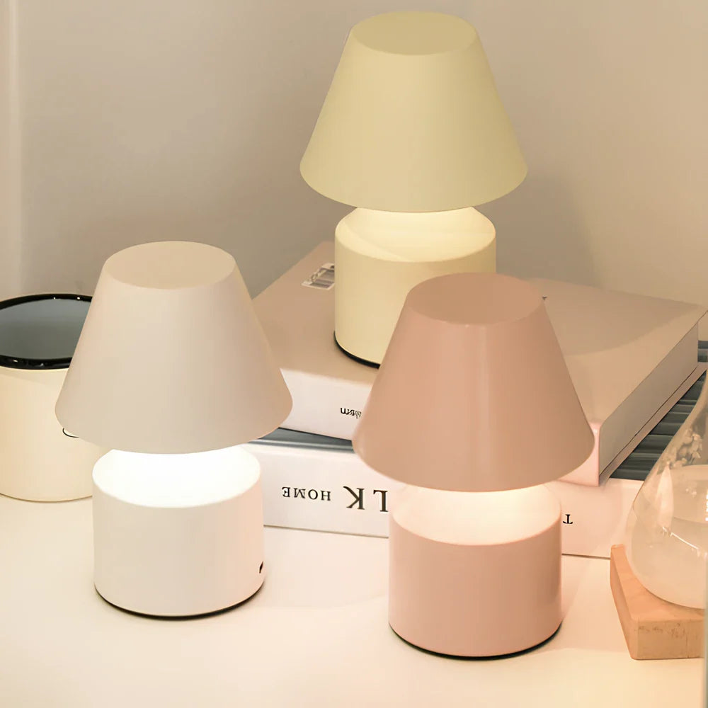 LumoKreis Tischlampe Modern dimmbar LED Holz für Wohnzimmer