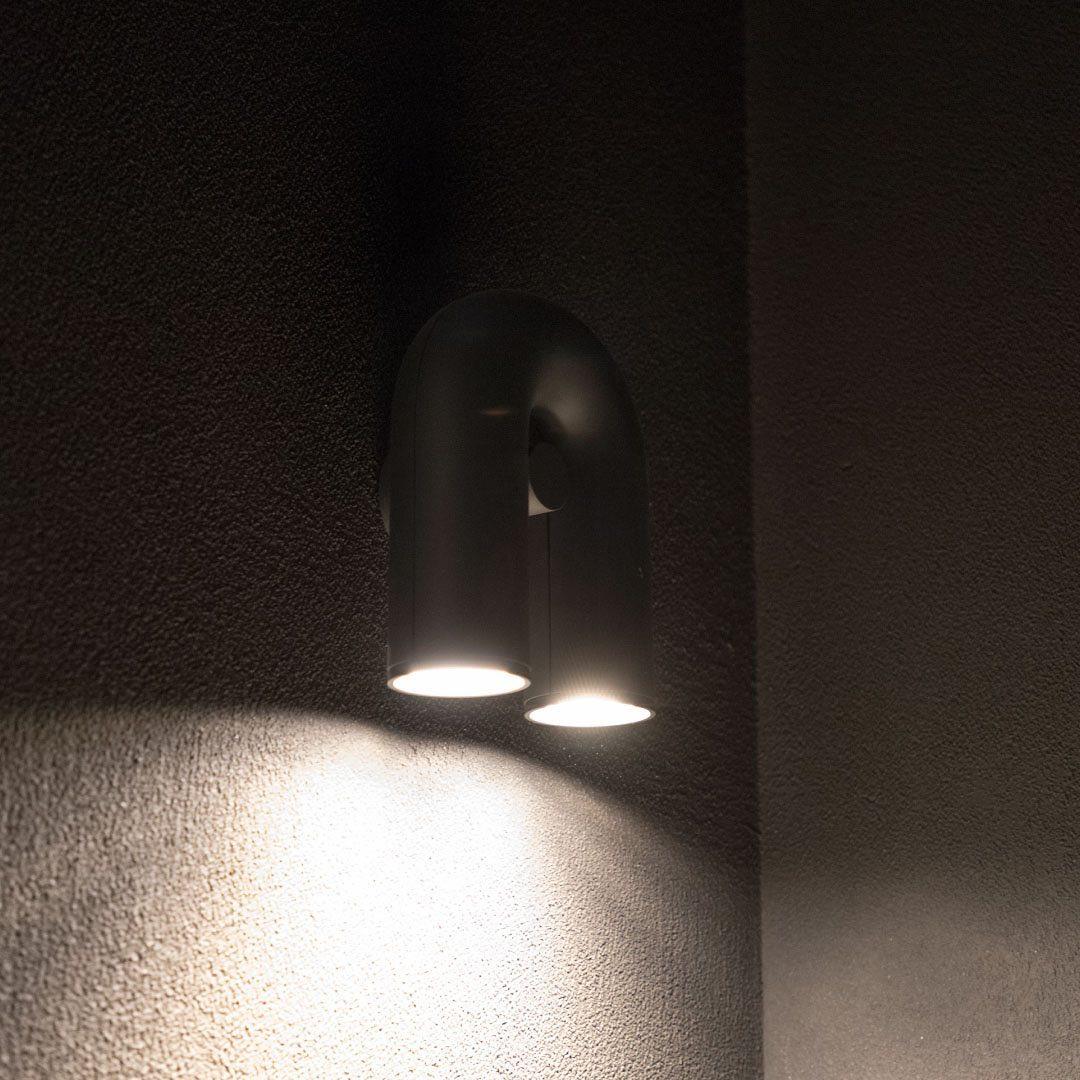 LumaCirkus – Moderne LED Wandleuchte Schwarz Stilvoll für Terrasse