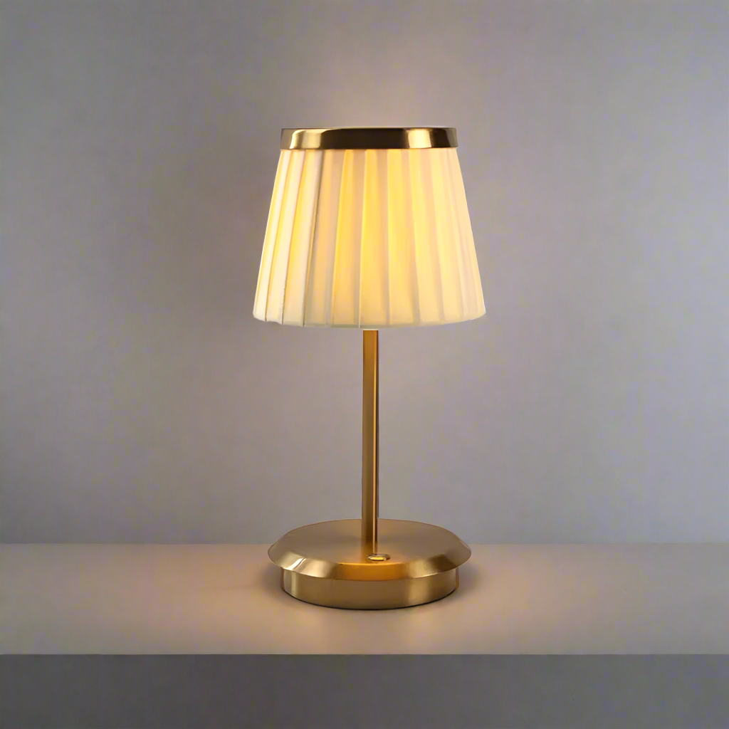 LumiÉpoque Tischlampe – Klassisch, Stoffschirm, Creme, Wohnzimmer