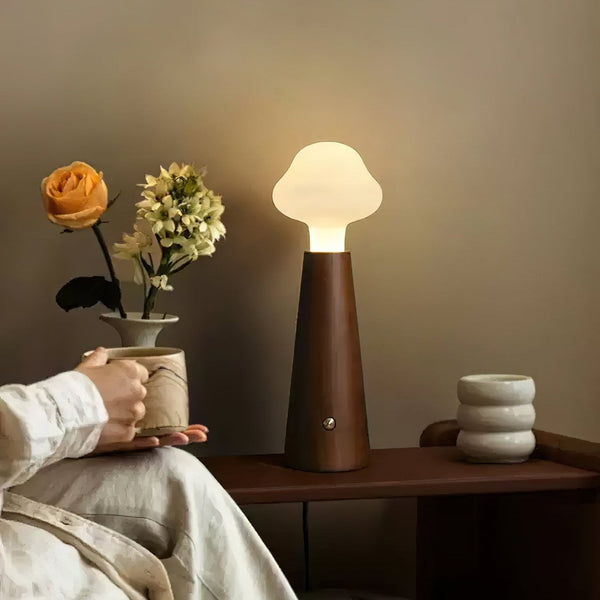 NuvolaWood – Moderne Holz-Tischlampe mit warmem Licht Wohnzimmer