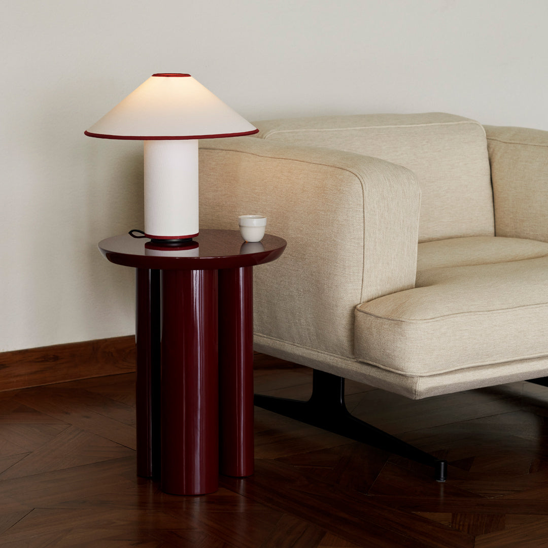 LumiChic Tischlampe – Modern, Stoffschirm, Beige, für Wohnzimmer