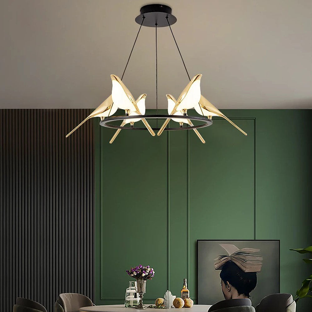 LumisWings - Moderne Vögel LED Ring Pendelleuchte