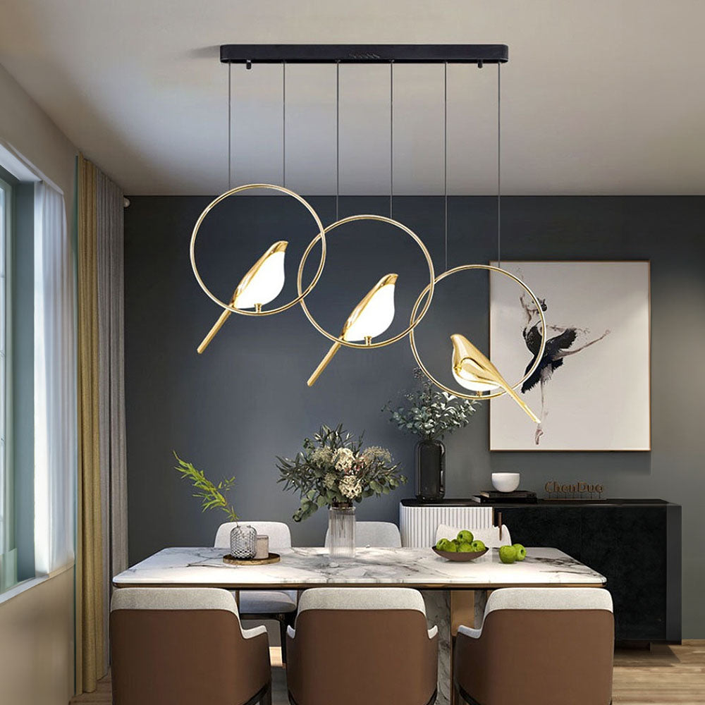 LumisWings - Moderne Vögel LED Ring Pendelleuchte