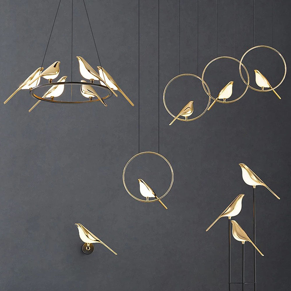 LumisWings - Moderne Vögel LED Ring Pendelleuchte