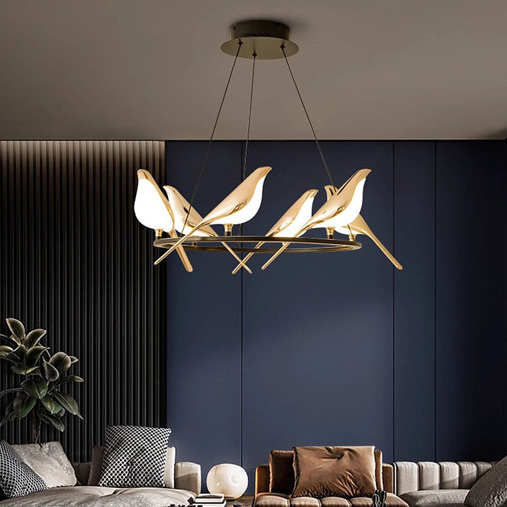 LumisWings - Moderne Vögel LED Ring Pendelleuchte