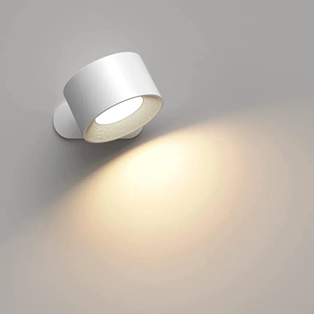 InfiniteGlow | Kabellose Dimmbarer LED-Wandleuchte mit 360° Drehfunktion