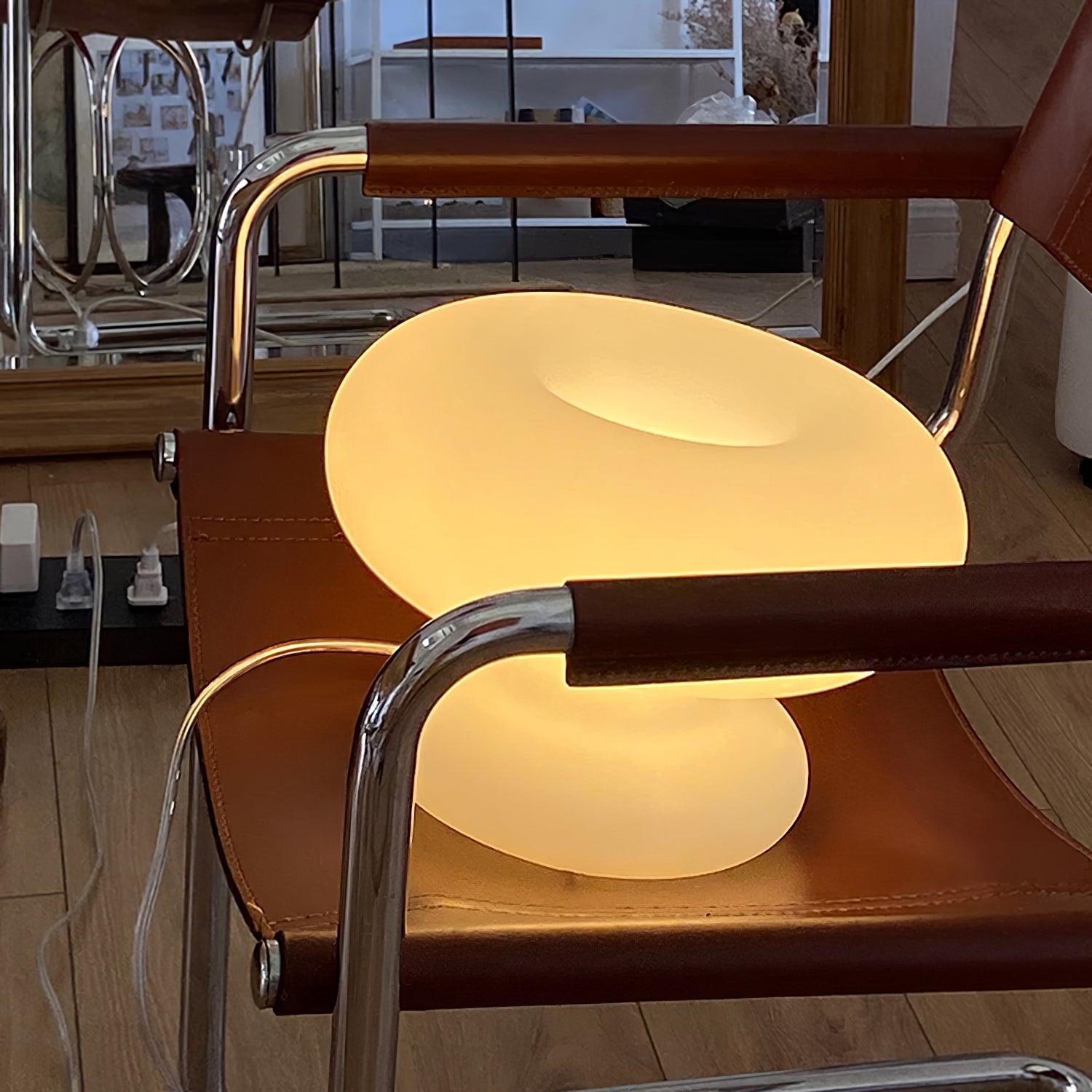LumiDon Tischlampe – Modern, Donut-Form, Weiß,