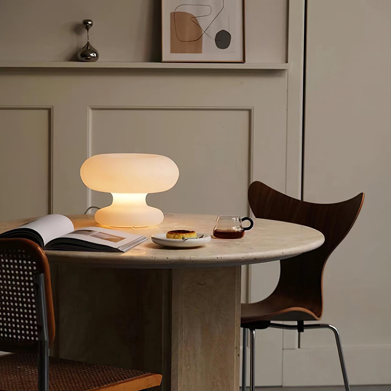 LumiDon Tischlampe – Modern, Donut-Form, Weiß,
