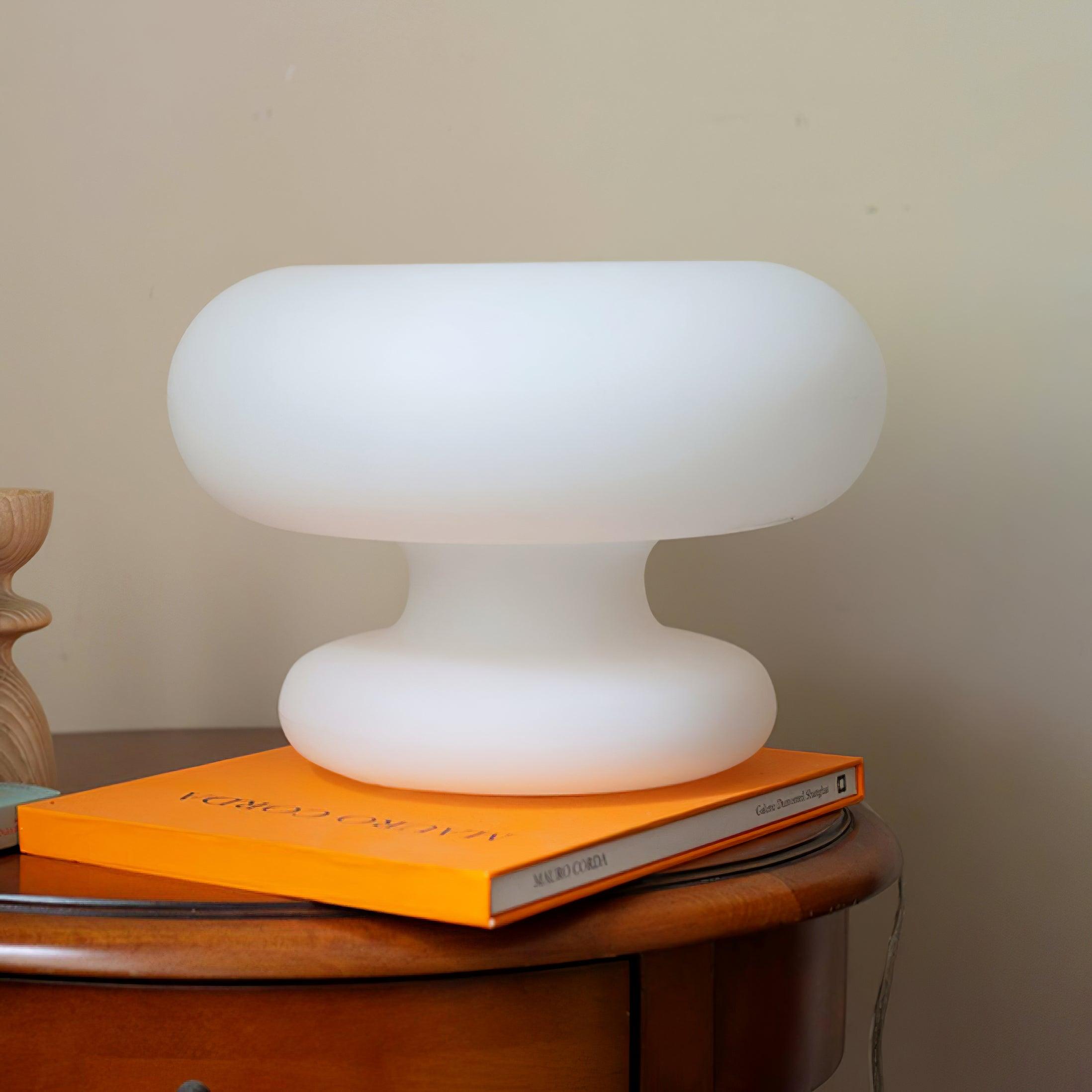 LumiDon Tischlampe – Modern, Donut-Form, Weiß,