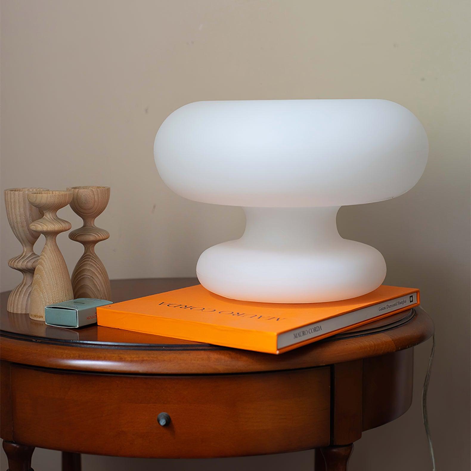 LumiDon Tischlampe – Modern, Donut-Form, Weiß,