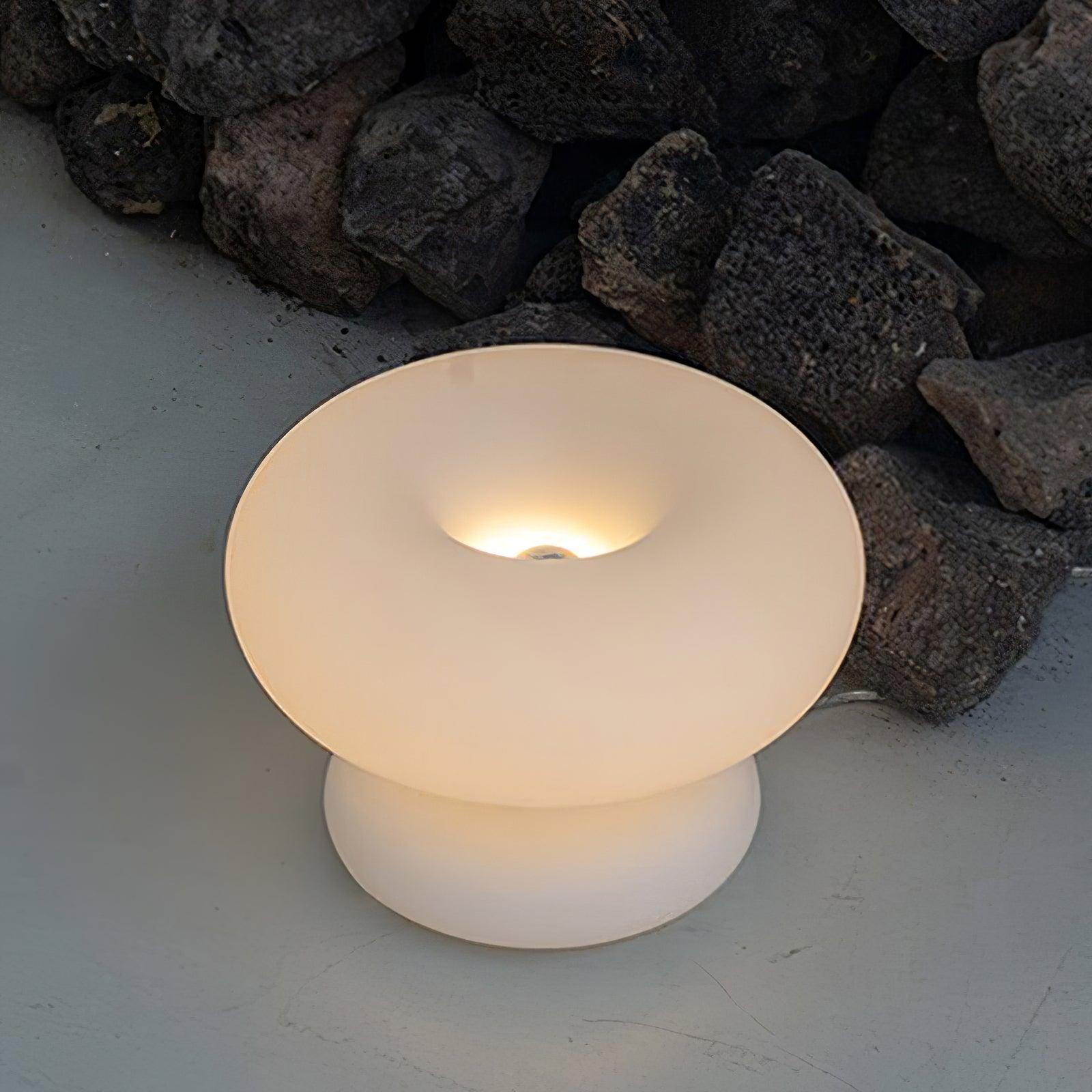 LumiDon Tischlampe – Modern, Donut-Form, Weiß,