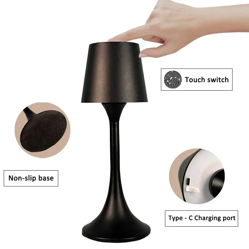 LumoGlow Design-Nachtlicht LED-Tischlampe dimmbar Weiß Schlafzimmer