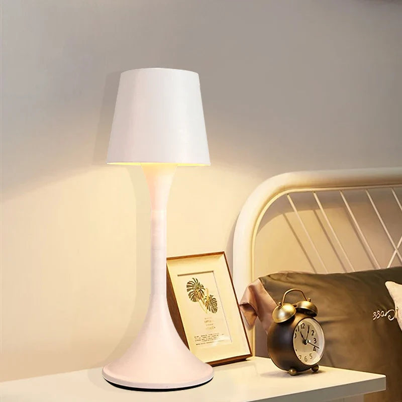 LumoGlow Design-Nachtlicht LED-Tischlampe dimmbar Weiß Schlafzimmer