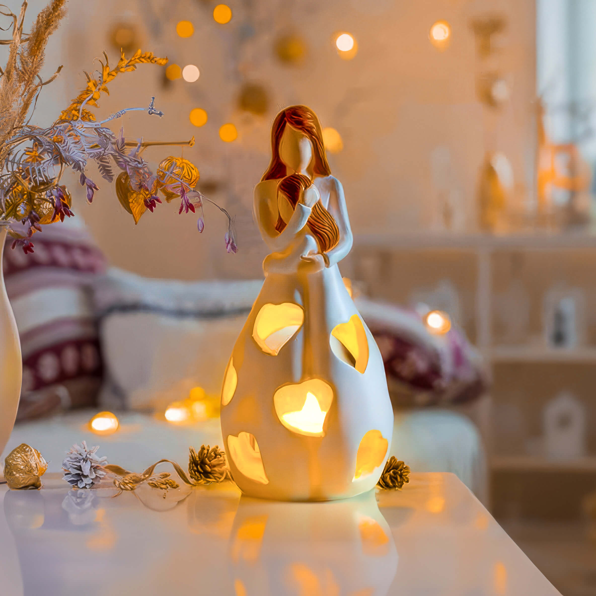 HerzGlow – Romantische LED-Tischlampe Herzform Warmweiß Schlafzimmer