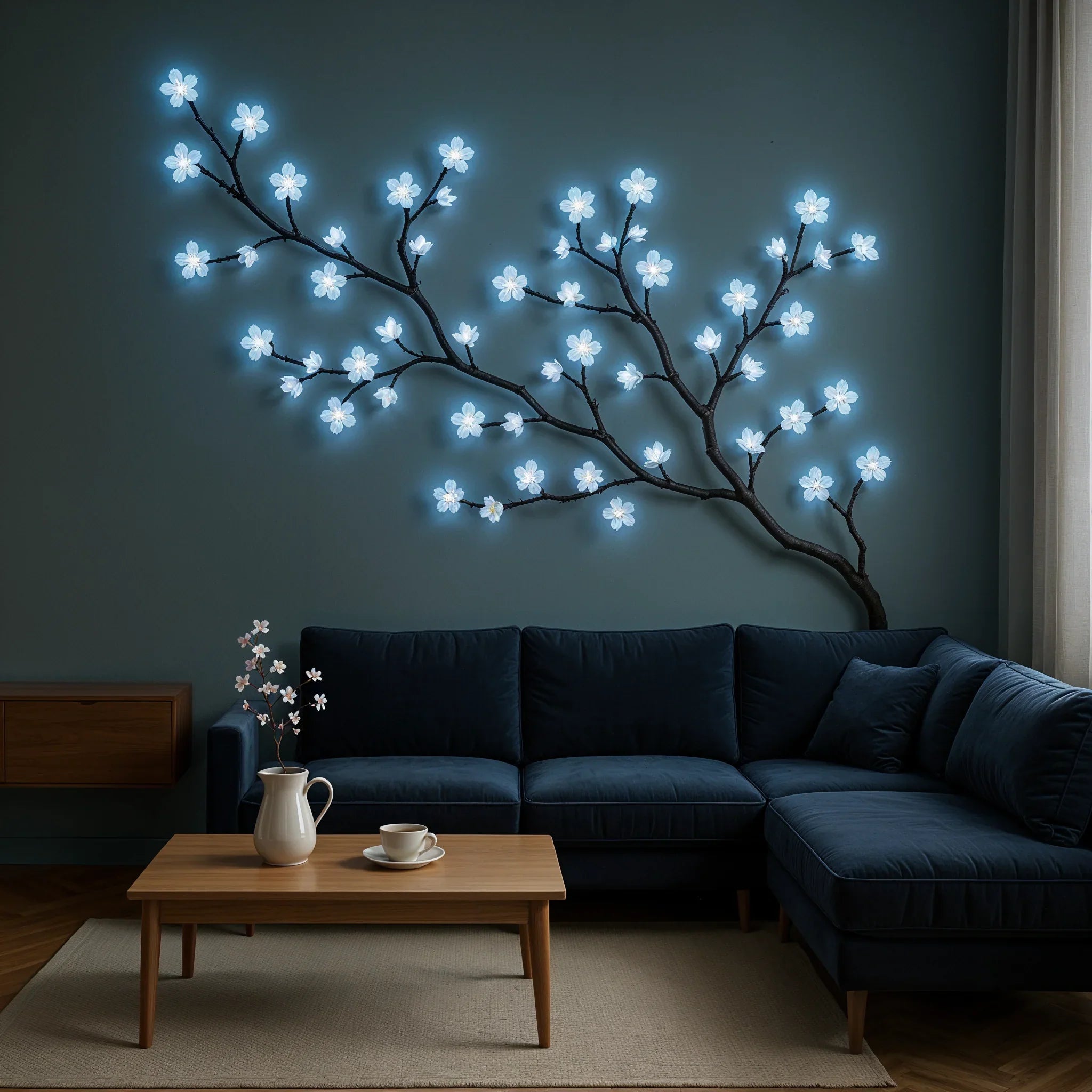 Leuchtende Eisblüten-Dekolampe in Weiß mit LED