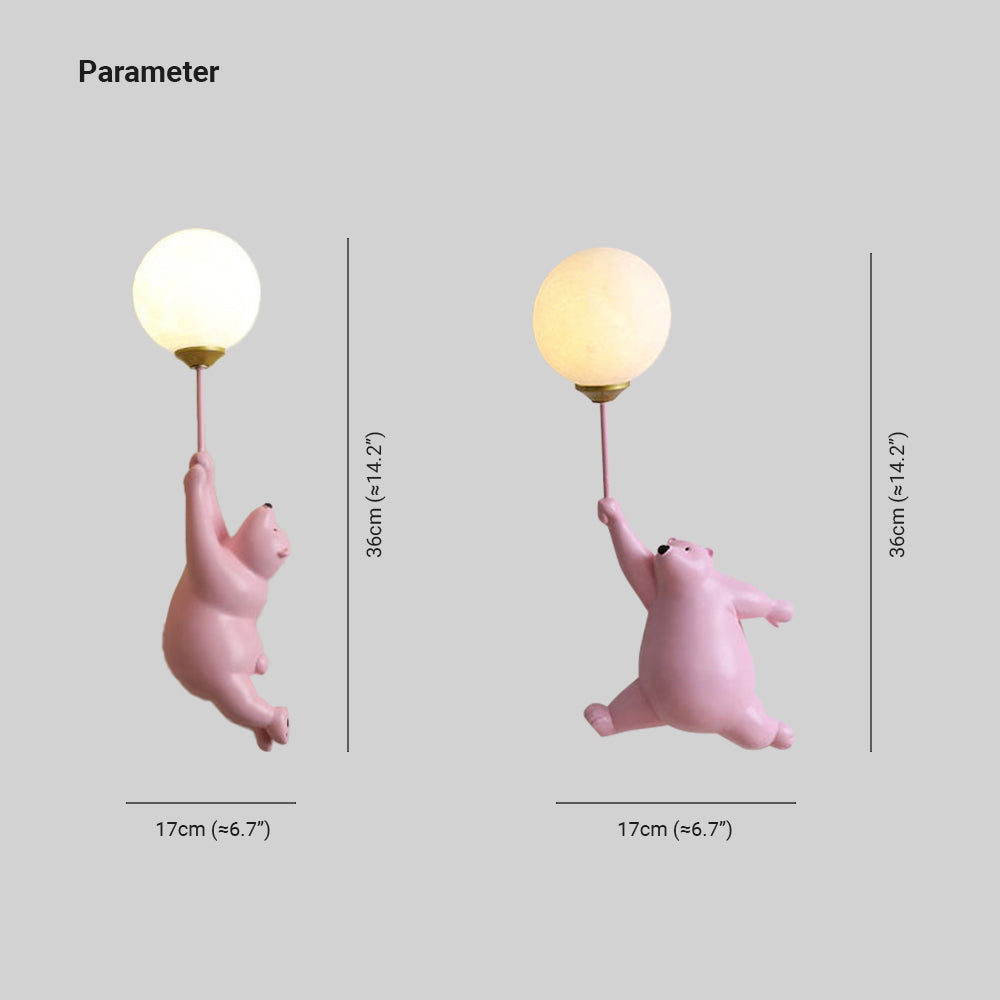 GlowBuddy – Verspielte Bären-Wandleuchte LED Ballon-Design Weiß fürs Kinderzimmer