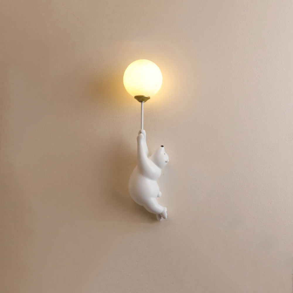 GlowBuddy – Verspielte Bären-Wandleuchte LED Ballon-Design Weiß fürs Kinderzimmer
