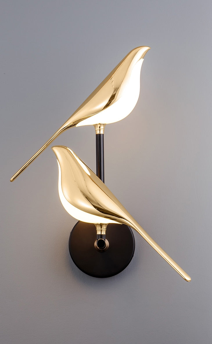 PlumeBright - Skandinavische LED-Vogel-Wandleuchte