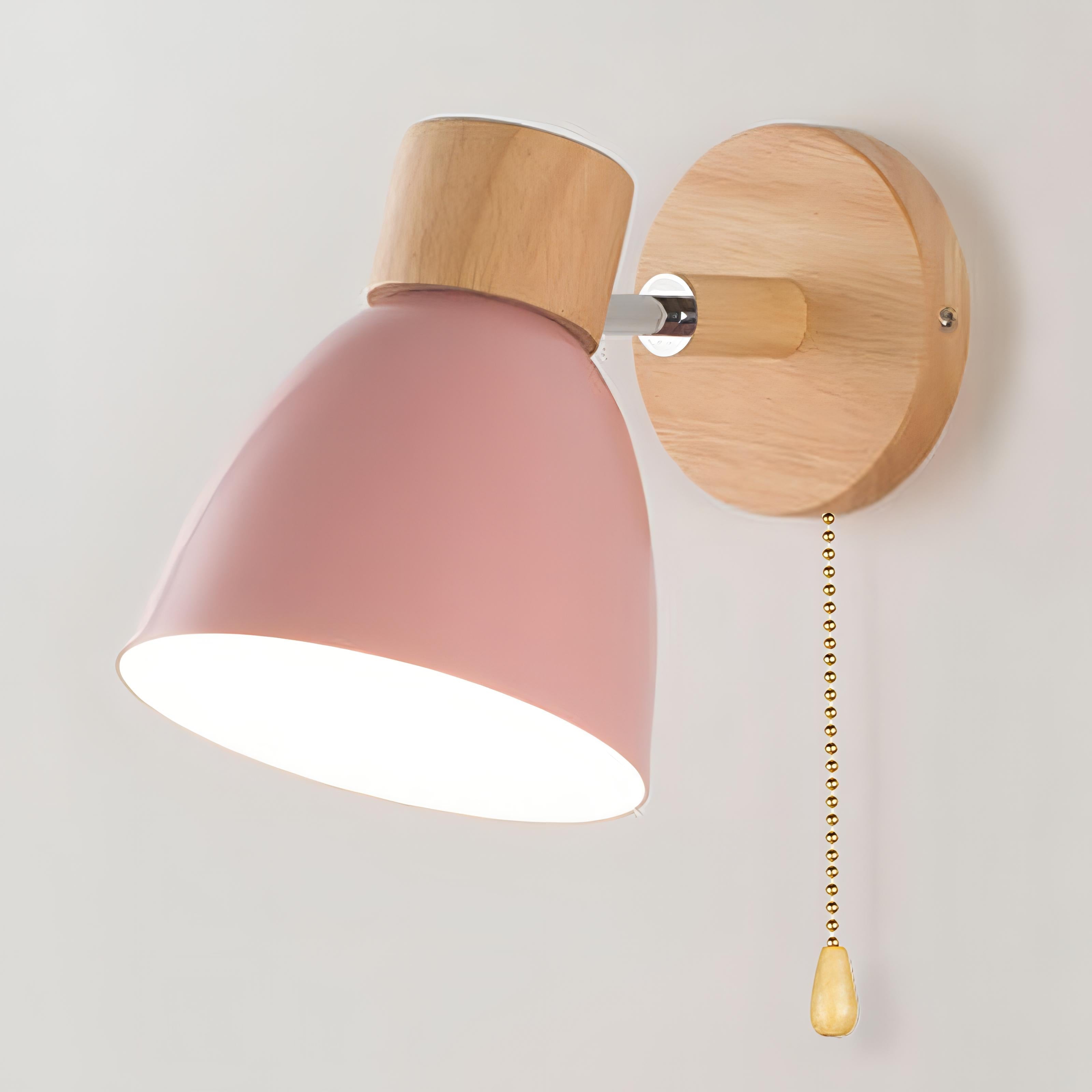 Nordlio Skandinavische Holz-Wandleuchte mit Schalter – Natur Wohnzimmer