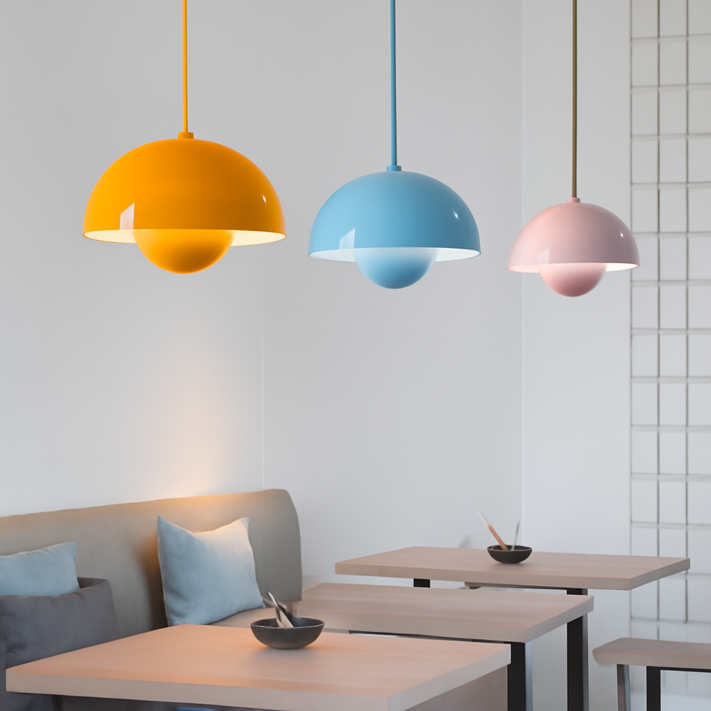 Halbkreisförmiger bunter Kronleuchter – Skandinavisches Design für Esszimmer & Wohnzimmer