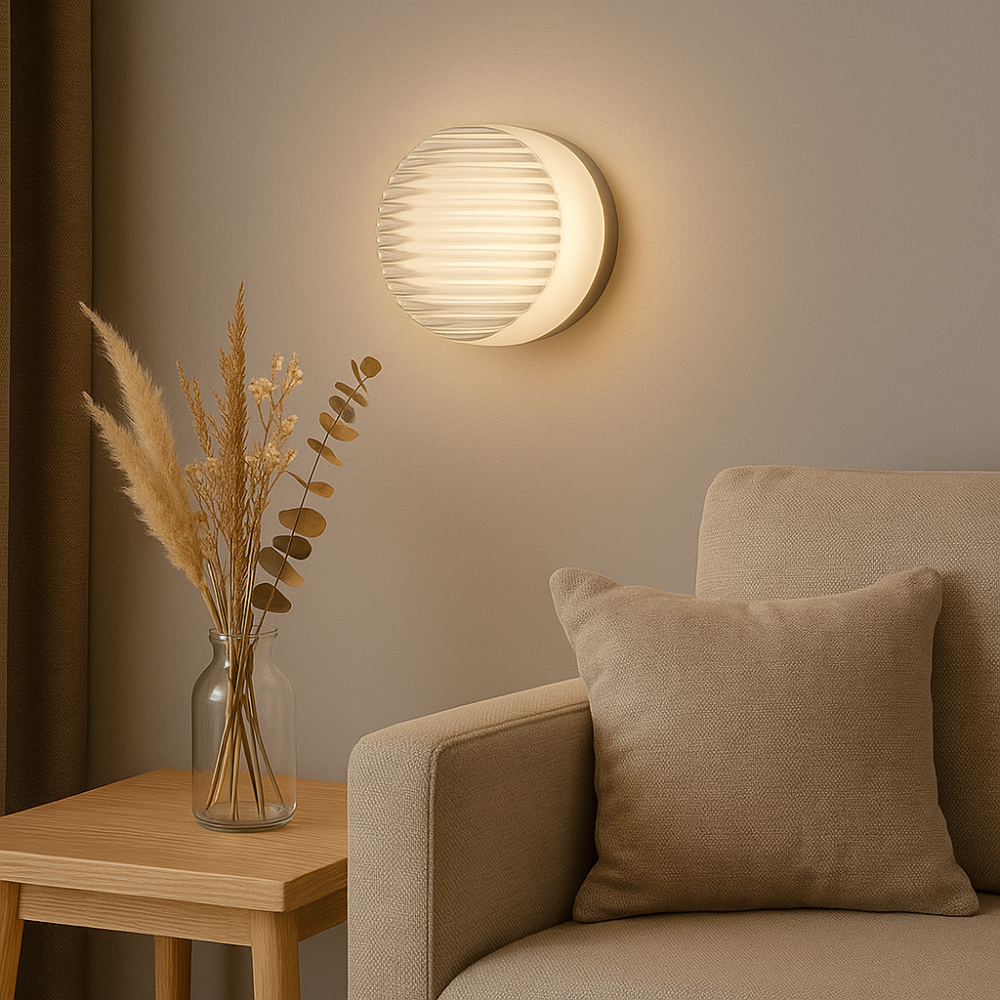 RundLuma LED-Wandleuchte modern mit warmem Licht Schwarz fürs Wohnzimmer