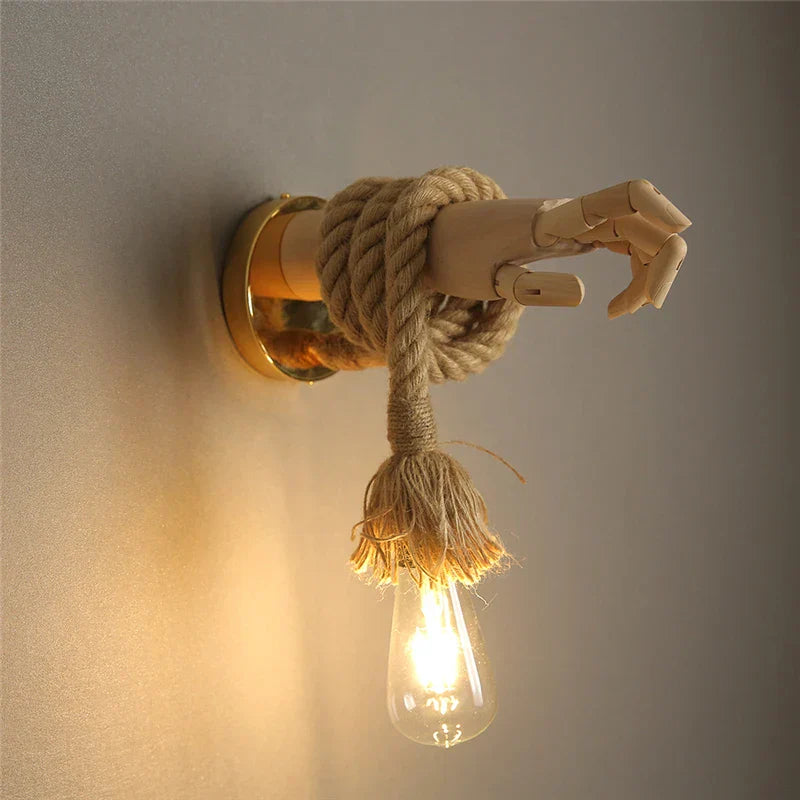 KnotBright - Vintage Handgefertigte Seil-Wandleuchte