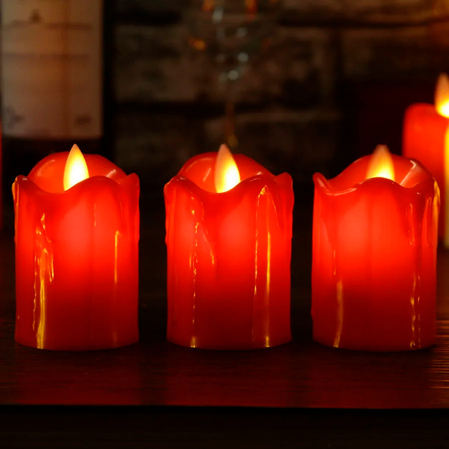 Kerzenzauber – LED-Stumpenkerzen Flammenlos Warmweiß Gartenparty