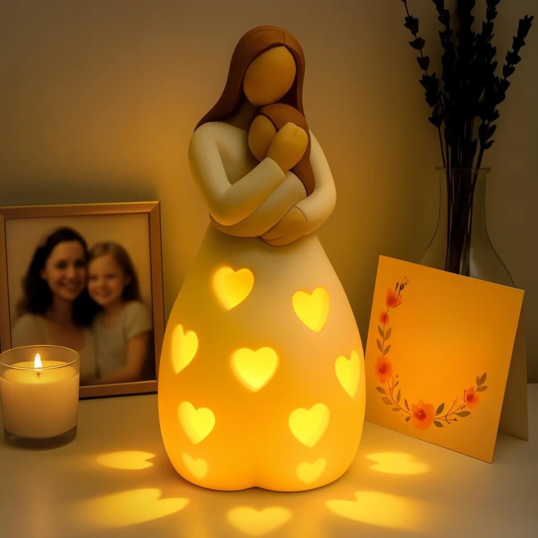 Mama Heart LED-Tischlampe mit Herzmotiv für Schlafzimmer