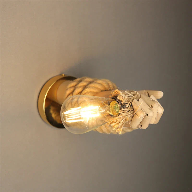 KnotBright - Vintage Handgefertigte Seil-Wandleuchte