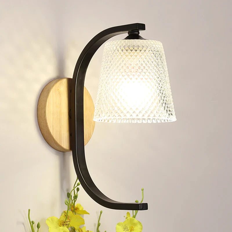 BirdLuxe - Elegante Wandleuchte mit Vogeldesign - Holz und Glas für das Schlafzimmer