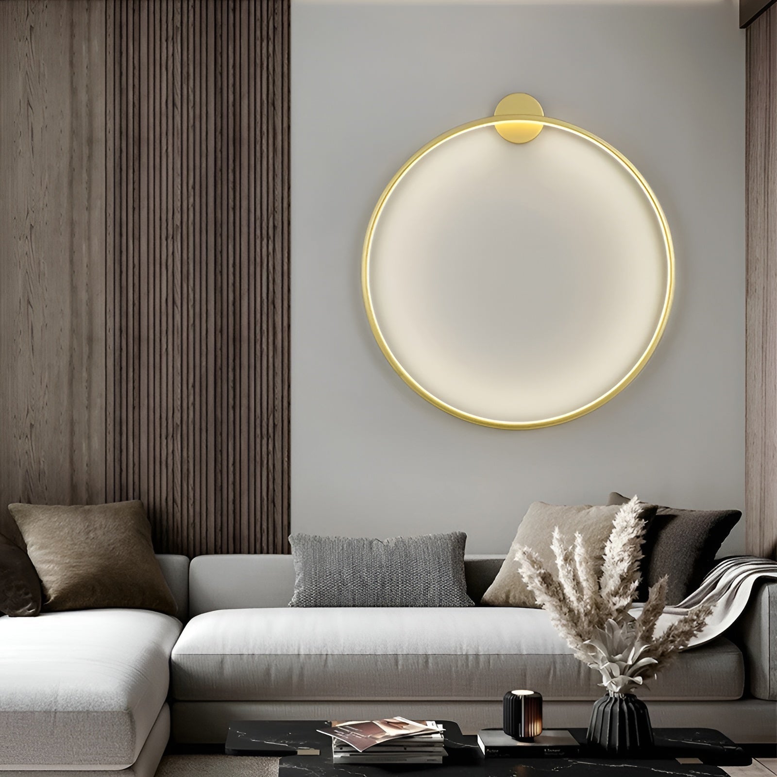 RadiAura LED Wandleuchte – Runde minimalistische Wandlampe warmweiß