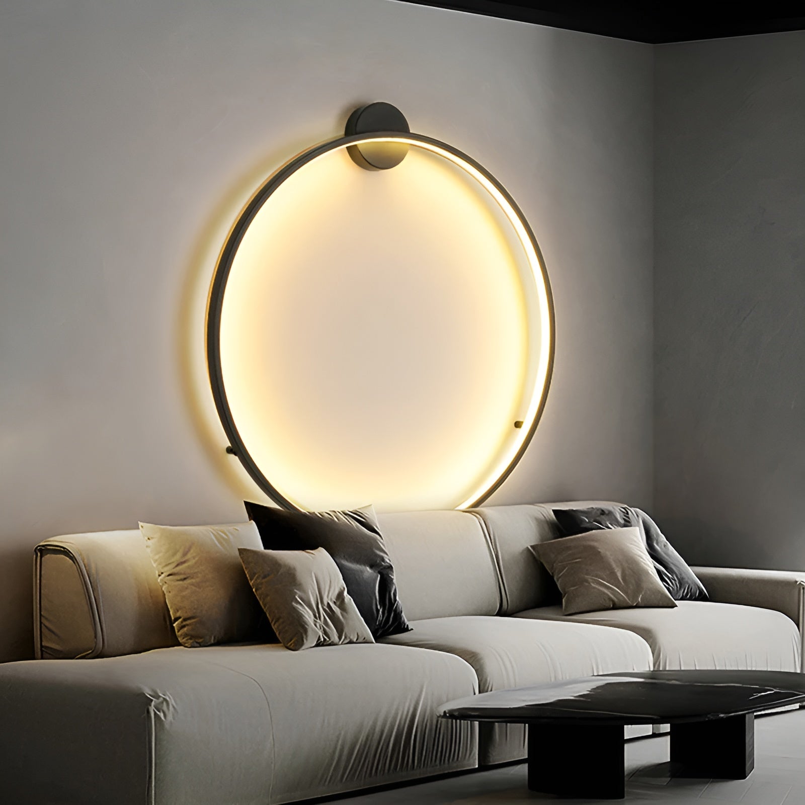 RadiAura LED Wandleuchte – Runde minimalistische Wandlampe warmweiß