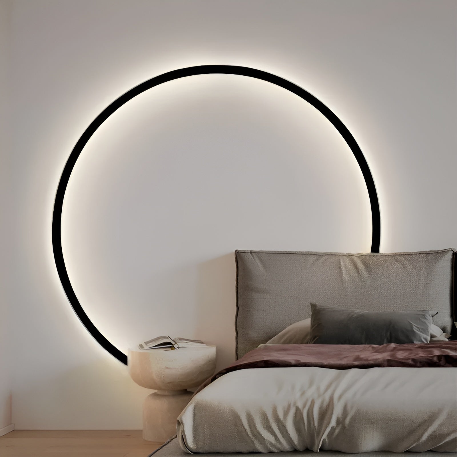 RadiAura LED Wandleuchte – Runde minimalistische Wandlampe warmweiß