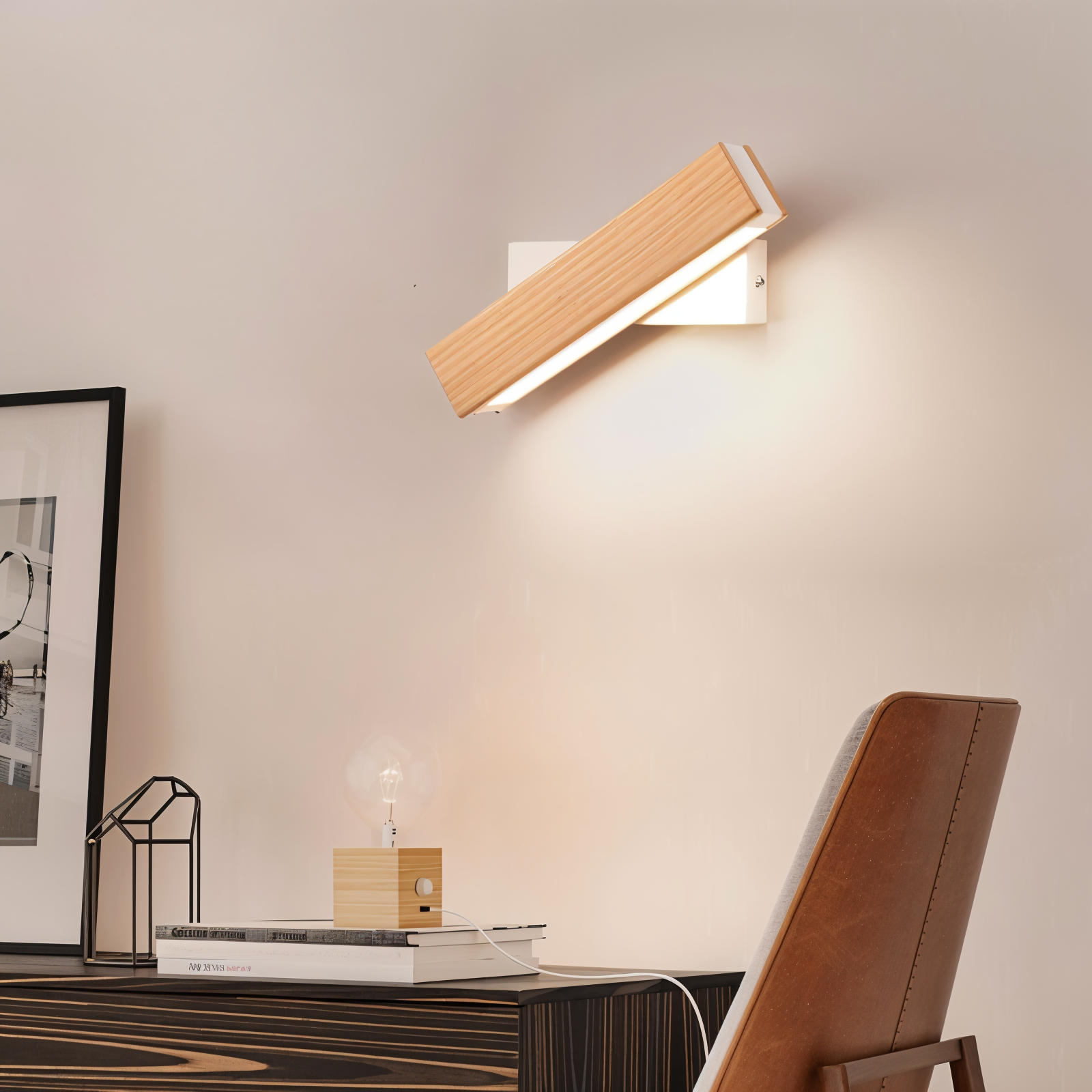 SfeerHout - 360° drehbare LED-Wandleuchte
