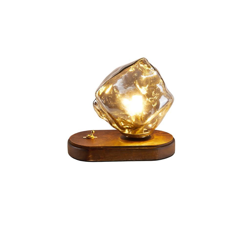 FrostGlow Vintage Glas-Tischlampe – Warmlicht Weiß fürs Wohnzimmer