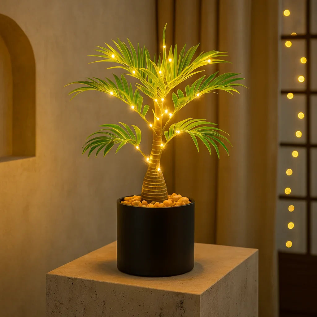 IslandGlow Palm – LED Deko-Lampe tropisch, Grün für Innenräume