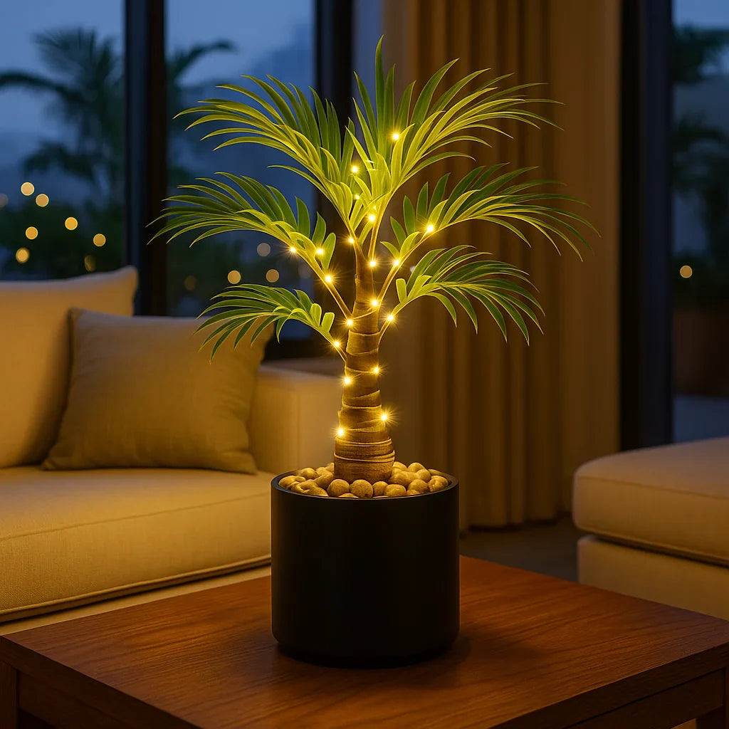 IslandGlow Palm – LED Deko-Lampe tropisch, Grün für Innenräume
