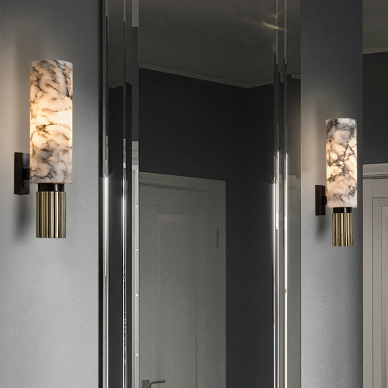 MarmoLux Wandleuchte – Modern, Marmor-Optik, LED, Für Wohnzimmer