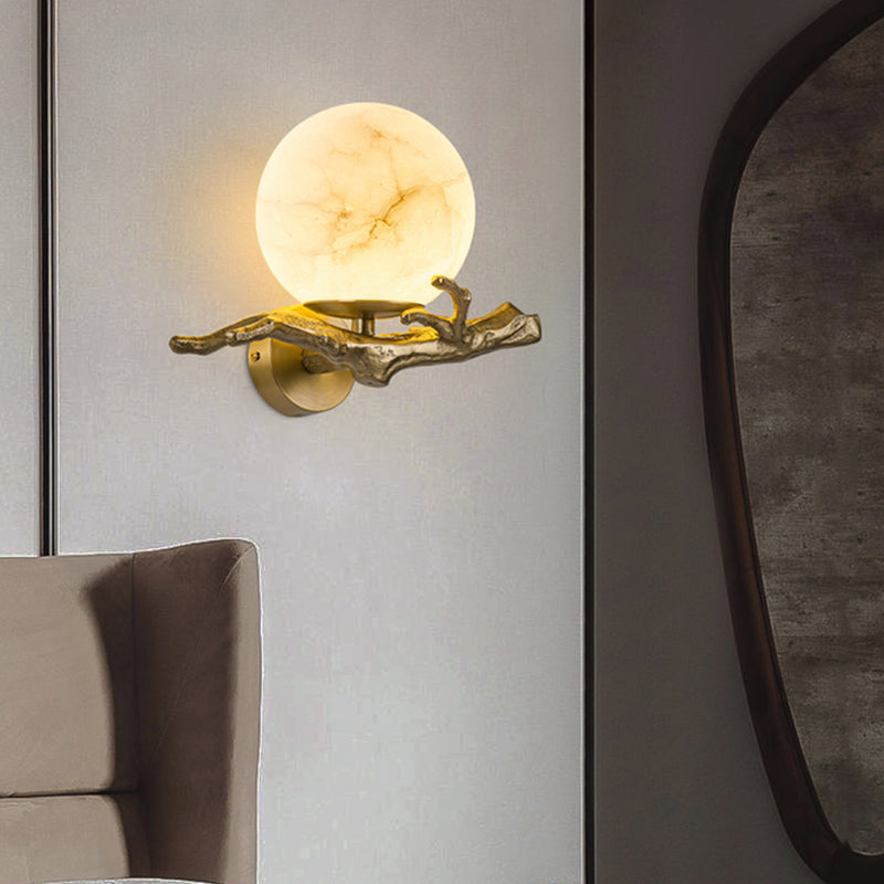 LuminaStone Kreative Marmor-Wandlampe – Modern Weiß Wohnzimmer