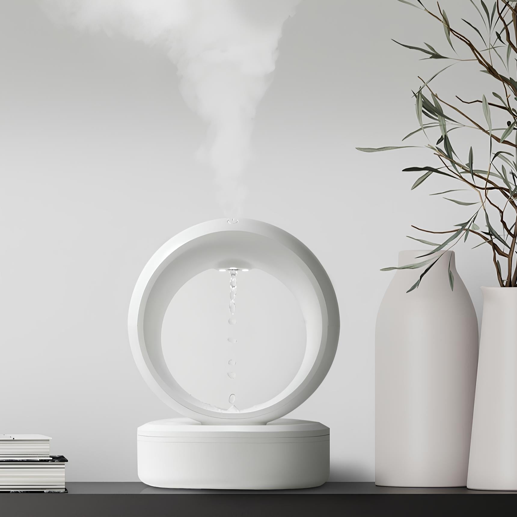 AeroGlow Schwebe-Lampe mit Nebeleffekt Weiß für Terrasse
