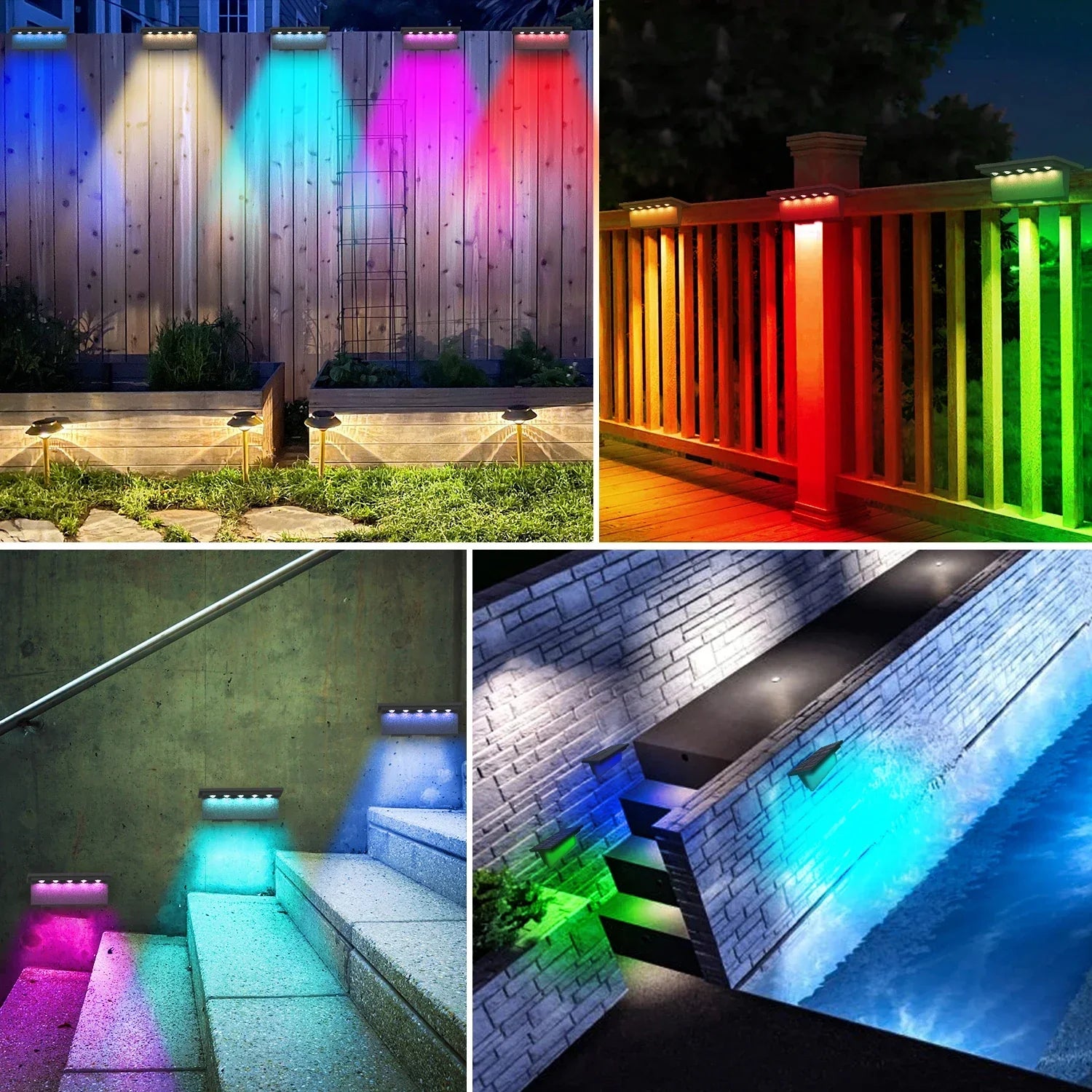 LumiWacht Solar Gartenstrahler LED Schwarz mit Dämmerungssensor