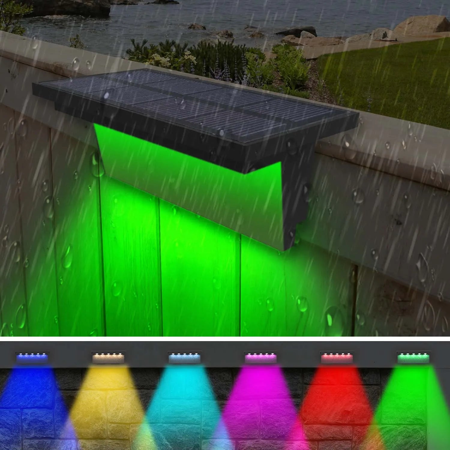 LumiWacht Solar Gartenstrahler LED Schwarz mit Dämmerungssensor