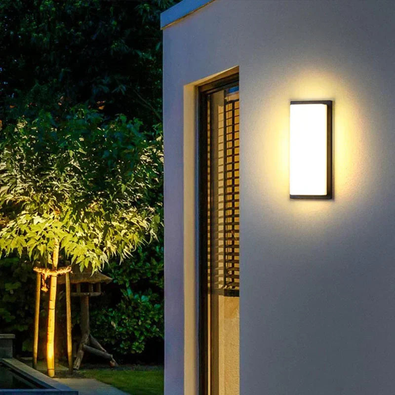 ShineLume – Rechteckige LED Außenwandleuchte, wasserdicht für Garten